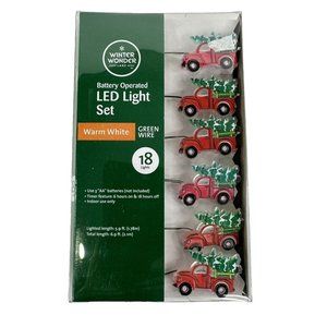 Christmas Tree Red Truck 18 Mini String Led Holiday Night Lights Timer New